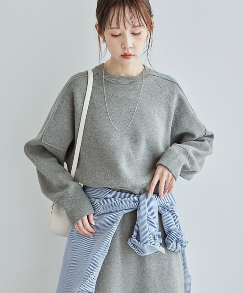 ROPE' PICNIC(ロペピクニック)の「【emur/エミュール】スウェットライクニット/セットアップ対応(ニット/セーター・レディース・ブラック/ブラウン/グレー・38)」の14枚目の写真