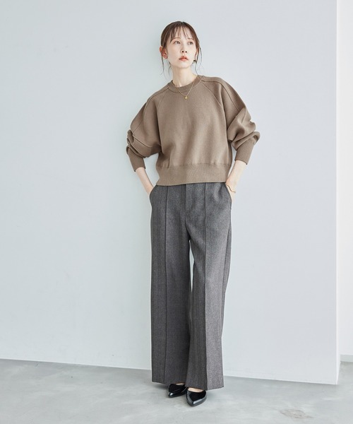 ROPE' PICNIC(ロペピクニック)の「【emur/エミュール】スウェットライクニット/セットアップ対応(ニット/セーター・レディース・ブラック/ブラウン/グレー・38)」の16枚目の写真