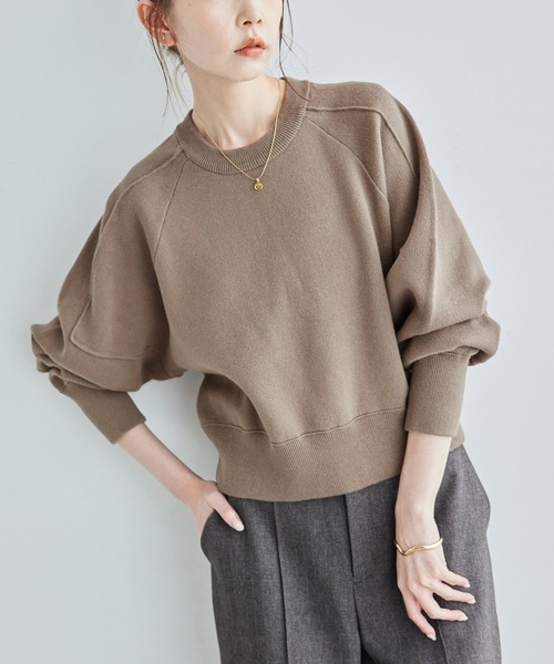 ROPE' PICNIC(ロペピクニック)の「【emur/エミュール】スウェットライクニット/セットアップ対応(ニット/セーター・レディース・ブラック/ブラウン/グレー・38)」の20枚目の写真