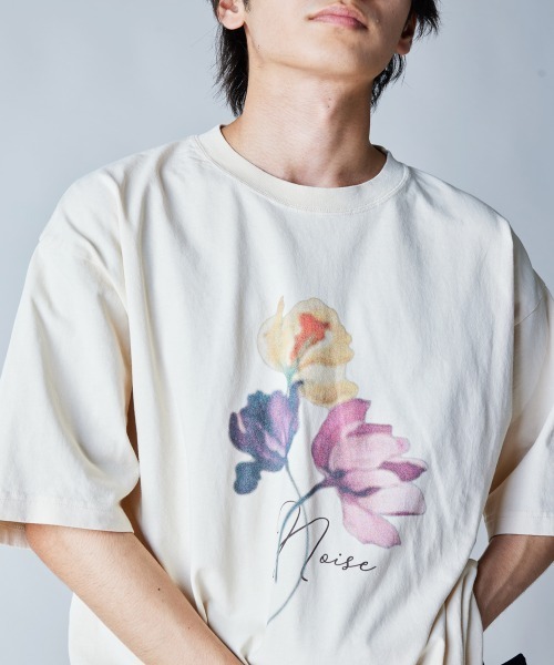 rehacer（レアセル）の「rehacer : Fade Noise Flower CS / フェード ノイズフラワー カットソー（Tシャツ/カットソー・メンズ・スミクロ/アイボリー・X-LARGE/LARGE/MEDIUM/SMALL）」の3枚目の写真