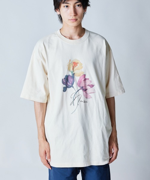 rehacer（レアセル）の「rehacer : Fade Noise Flower CS / フェード ノイズフラワー カットソー（Tシャツ/カットソー・メンズ・スミクロ/アイボリー・X-LARGE/LARGE/MEDIUM/SMALL）」の8枚目の写真