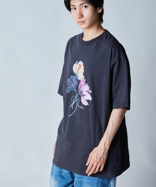 rehacer（レアセル）の「rehacer : Fade Noise Flower CS / フェード ノイズフラワー カットソー（Tシャツ/カットソー・メンズ・スミクロ/アイボリー・X-LARGE/LARGE/MEDIUM/SMALL）」の9枚目の写真