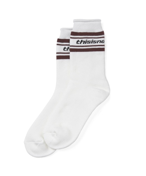 thisisneverthat（ディスイズネバーザット）の「Striped Socks（ソックス/靴下・メンズ・ブラック/ホワイト・FREE）」の2枚目の写真