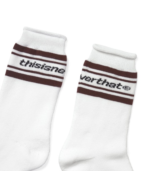 thisisneverthat（ディスイズネバーザット）の「Striped Socks（ソックス/靴下・メンズ・ブラック/ホワイト・FREE）」の4枚目の写真