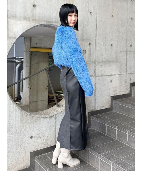 MURUA（ムルーア）の「バイカラースリットナロースカート（スカート・レディース・ブラック/ブラウン・1/2）」の18枚目の写真