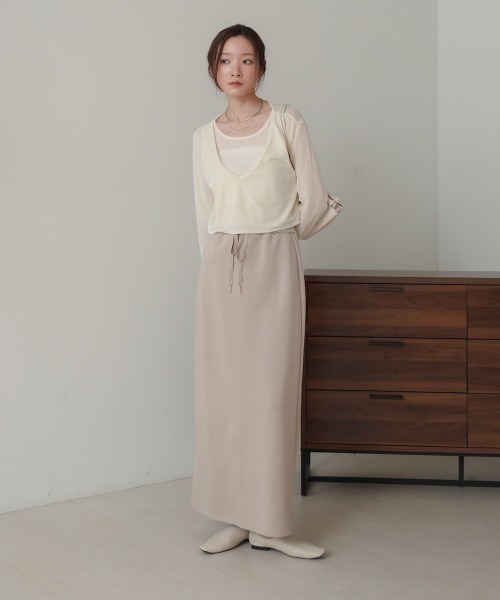 Bab(バブ)の「【S・Mサイズ展開】ポンチIラインスカート(スカート・レディース・チャコールグレー/グレイッシュベージュ/ブラック・M/S)」の10枚目の写真