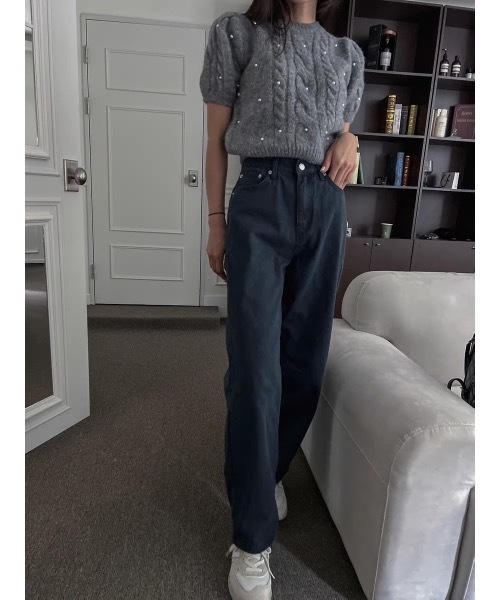 SALTMINT（ソルトミント）の「ケーブルパールニットトップス（ニット/セーター・レディース・ブラック/グレー/ホワイト・FREE）」の16枚目の写真