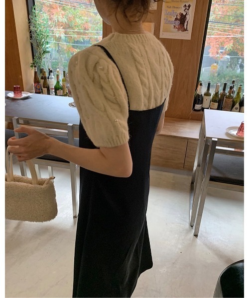 SALTMINT（ソルトミント）の「ケーブルパールニットトップス（ニット/セーター・レディース・ブラック/グレー/ホワイト・FREE）」の10枚目の写真