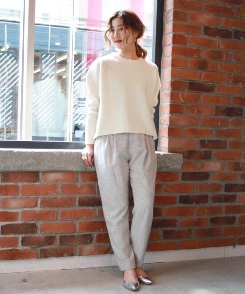 JOURNAL STANDARD（ジャーナルスタンダード）の「フラノストライプグレンチェックWゴム テーパードパンツ#（その他パンツ・レディース・ネイビー/グレー・38/36/40）」の11枚目の写真