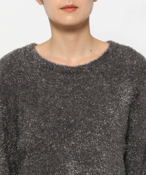 LEPSIM（レプシィム）の「【FOR I SERIES】7ゲージラメバックスリットプルオーバー　149836（ニット/セーター・レディース・チャコールグレー/ブルー/シルバー・FREE）」の7枚目の写真