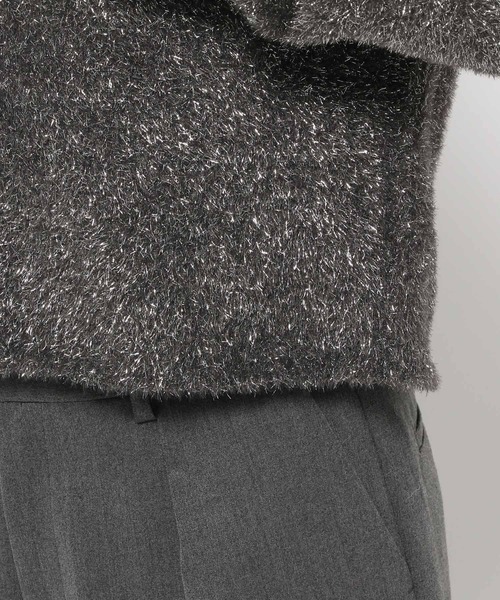 LEPSIM（レプシィム）の「【FOR I SERIES】7ゲージラメバックスリットプルオーバー　149836（ニット/セーター・レディース・チャコールグレー/ブルー/シルバー・FREE）」の9枚目の写真