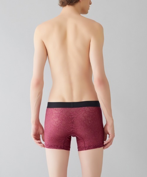 BODY WILD(ボディーワイルド)の「BODY WILD/ボディワイルド ボクサーパンツ ラッセルレース アラベスク柄(ボクサーパンツ・メンズ・チャコールグレー/ダークブルー/レッド系その他・MEDIUM/LARGE)」の12枚目の写真