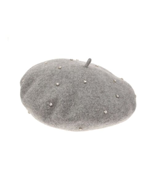 Valentino ホワイト ベレー帽 Bロゴ付きシャギータッチベレー帽 JB22650 | レディース