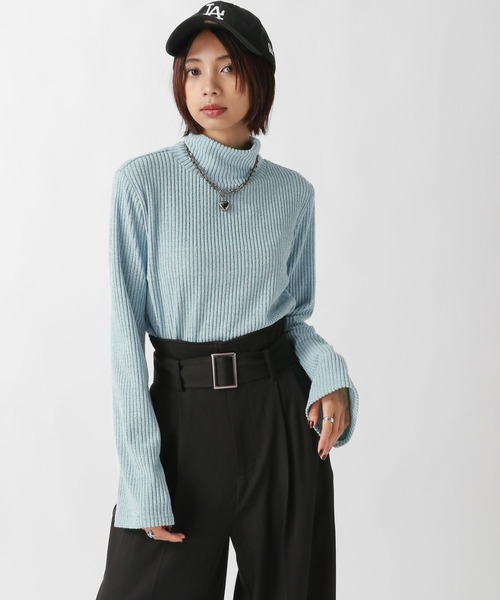 PAGEBOY(ページボーイ)の「フラッフィーテレコハイネック(Tシャツ/カットソー・レディース・ライトグリーン/ブラック/グレー/グリーン系その他・FREE)」の16枚目の写真