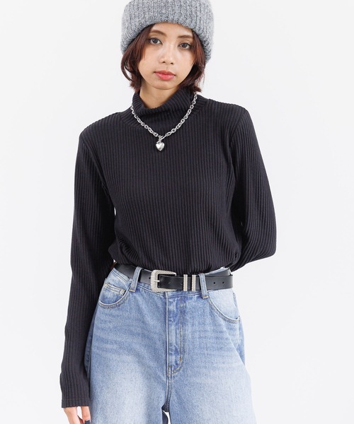 PAGEBOY(ページボーイ)の「フラッフィーテレコハイネック(Tシャツ/カットソー・レディース・ライトグリーン/ブラック/グレー/グリーン系その他・FREE)」の6枚目の写真