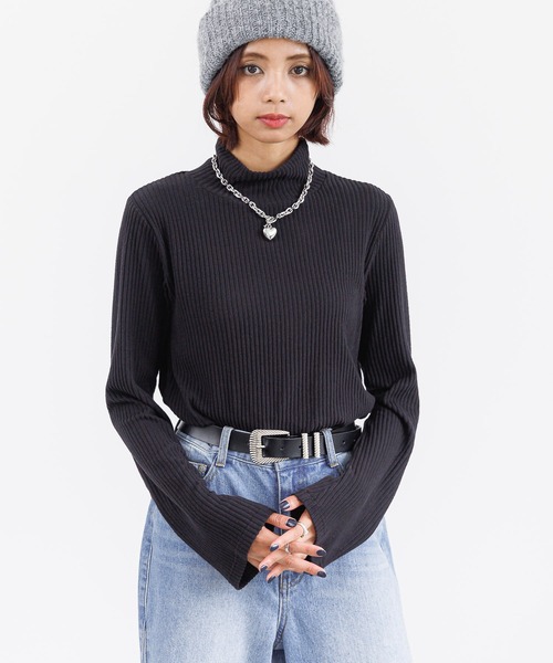 PAGEBOY(ページボーイ)の「フラッフィーテレコハイネック(Tシャツ/カットソー・レディース・ライトグリーン/ブラック/グレー/グリーン系その他・FREE)」の7枚目の写真