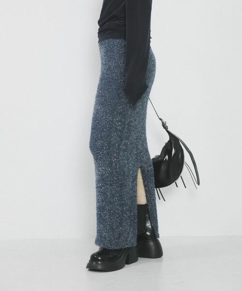 SENSE OF PLACE by URBAN RESEARCH（センスオブプレイスバイアーバンリサーチ）の「『別注』さらさ×SENSE OF PLACE　ラメシャギーニットスカート（スカート・レディース・ブラック/グレー/ブルー・SMALL/MEDIUM）」の7枚目の写真