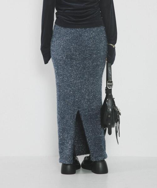 SENSE OF PLACE by URBAN RESEARCH（センスオブプレイスバイアーバンリサーチ）の「『別注』さらさ×SENSE OF PLACE　ラメシャギーニットスカート（スカート・レディース・ブラック/グレー/ブルー・SMALL/MEDIUM）」の8枚目の写真