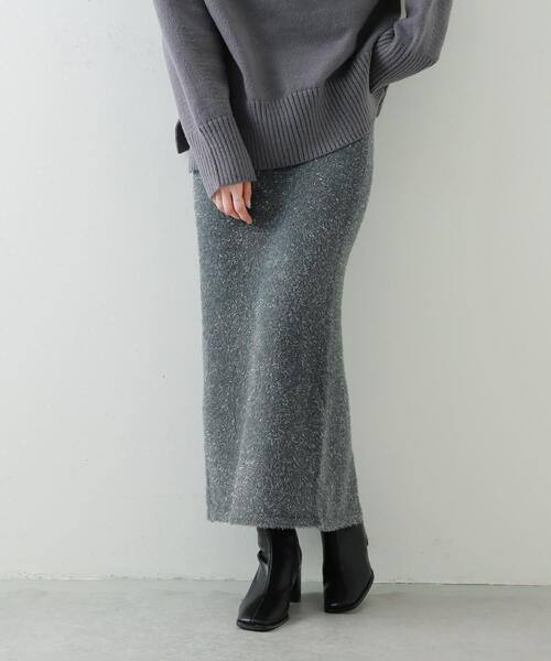 SENSE OF PLACE by URBAN RESEARCH（センスオブプレイスバイアーバンリサーチ）の「『別注』さらさ×SENSE OF PLACE　ラメシャギーニットスカート（スカート・レディース・ブラック/グレー/ブルー・SMALL/MEDIUM）」の12枚目の写真