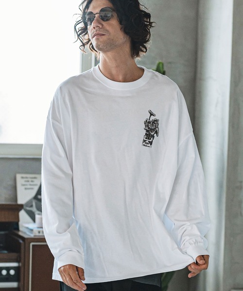 mlt4923- SnakeタトゥープリントロンT（Tシャツ/カットソー）｜CAMBIO