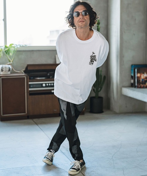 CAMBIO(カンビオ)の「mlt4923- SnakeタトゥープリントロンT(Tシャツ/カットソー・メンズ・ホワイト/霜降りグレー/スミクロ・S/M/L/XL)」の7枚目の写真