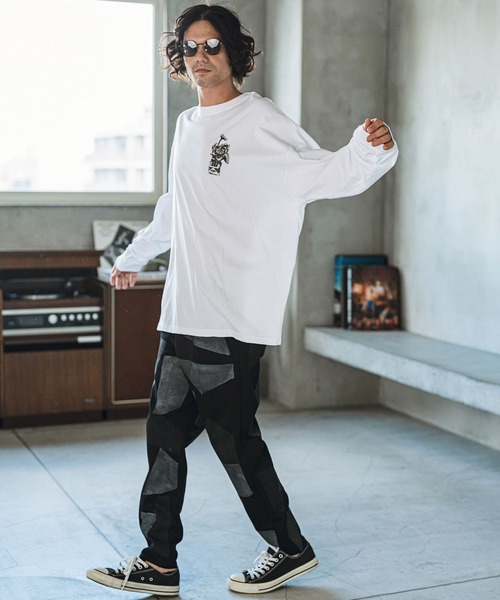 セール】mlt4923- SnakeタトゥープリントロンT（Tシャツ/カットソー