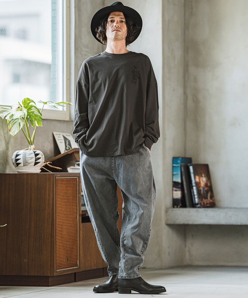 CAMBIO(カンビオ)の「mlt4923- SnakeタトゥープリントロンT(Tシャツ/カットソー・メンズ・ホワイト/霜降りグレー/スミクロ・S/M/L/XL)」の20枚目の写真