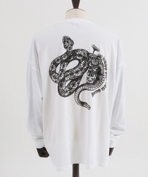 mlt4923- SnakeタトゥープリントロンT（Tシャツ/カットソー）｜CAMBIO