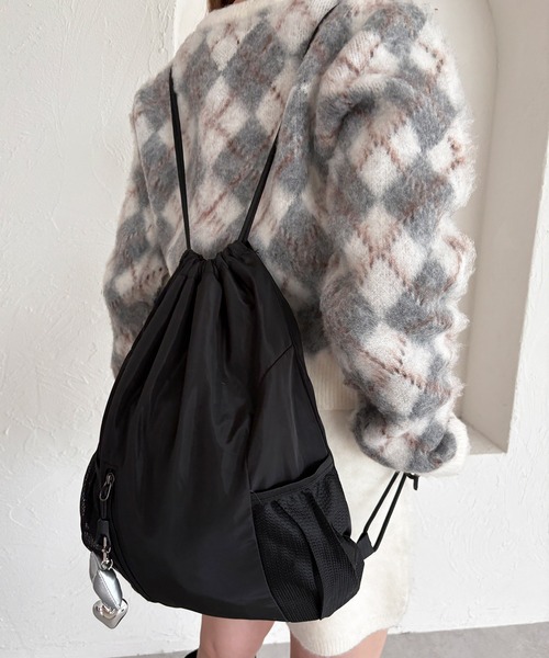 kutirlune／メッシュポケットナップサック バックパック（バックパック