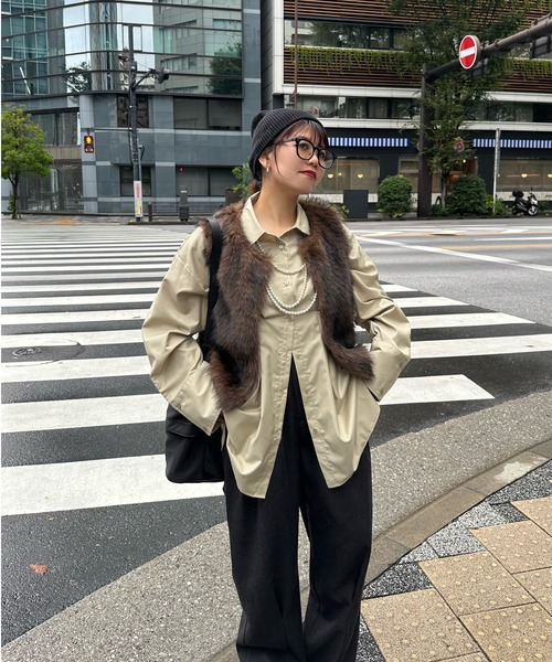 archives(アルシーヴ)の「【Ltd.】FAKE FUR VEST(ベスト・レディース・ベージュ/ブラウン・MEDIUM)」の13枚目の写真