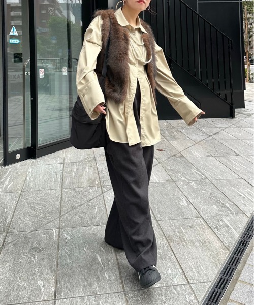 archives(アルシーヴ)の「【Ltd.】FAKE FUR VEST(ベスト・レディース・ベージュ/ブラウン・MEDIUM)」の6枚目の写真