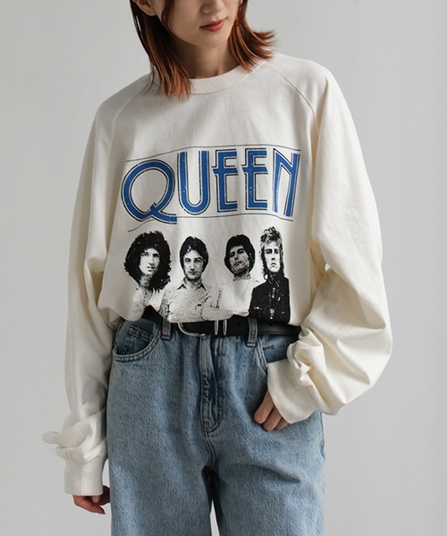 セール】【QUEEN/クイーン】フォトツアー カスレプリント ラグラン