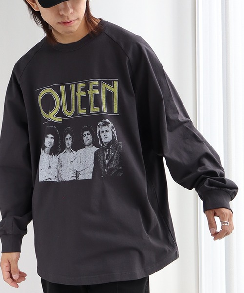 CORPUS　SELECT（コーパストーキョー）の「【QUEEN/クイーン】フォトツアー カスレプリント ラグラン ロングスリーブTシャツ（Tシャツ/カットソー・メンズ・チャコール/オフホワイト/ホワイト系その他・LL/M/L）」の6枚目の写真