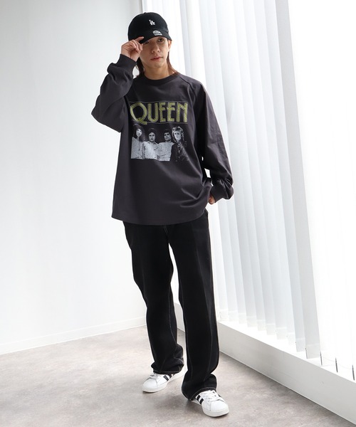 CORPUS　SELECT（コーパストーキョー）の「【QUEEN/クイーン】フォトツアー カスレプリント ラグラン ロングスリーブTシャツ（Tシャツ/カットソー・メンズ・チャコール/オフホワイト/ホワイト系その他・LL/M/L）」の9枚目の写真