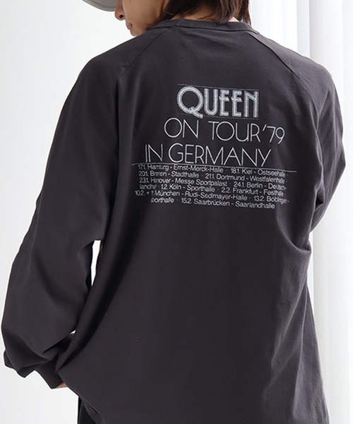 CORPUS　SELECT（コーパストーキョー）の「【QUEEN/クイーン】フォトツアー カスレプリント ラグラン ロングスリーブTシャツ（Tシャツ/カットソー・メンズ・チャコール/オフホワイト/ホワイト系その他・LL/M/L）」の8枚目の写真