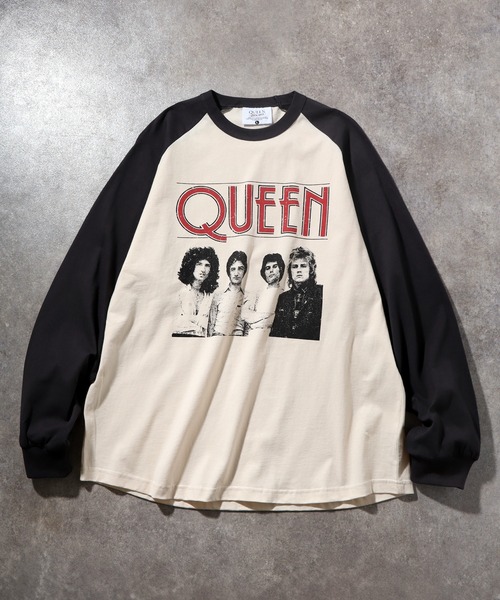 CORPUS　SELECT（コーパストーキョー）の「【QUEEN/クイーン】フォトツアー カスレプリント ラグラン ロングスリーブTシャツ（Tシャツ/カットソー・メンズ・チャコール/オフホワイト/ホワイト系その他・LL/M/L）」の11枚目の写真