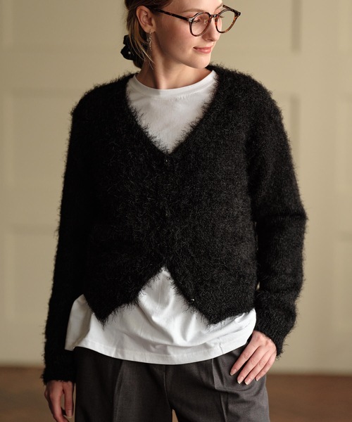 フェザーVネックカーディガン（カーディガン/ボレロ）｜Mia （ミア）