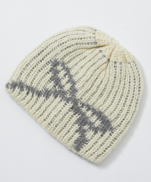 Firsthand(ファーストハンド)の「Firsthand/ファーストハンド リボンニットキャップ(ニットキャップ/ビーニー・レディース・チャコールグレー/オフホワイト/ピンク・ONE SIZE)」の1枚目の写真