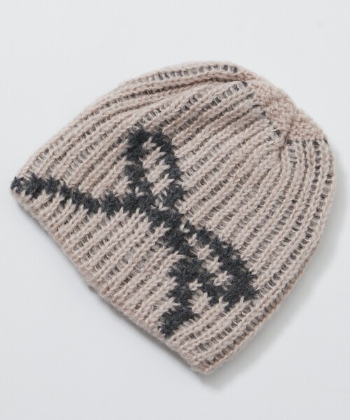 Firsthand(ファーストハンド)の「Firsthand/ファーストハンド リボンニットキャップ(ニットキャップ/ビーニー・レディース・チャコールグレー/オフホワイト/ピンク・ONE SIZE)」の3枚目の写真