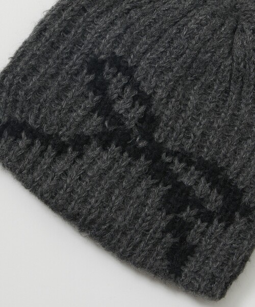 Firsthand(ファーストハンド)の「Firsthand/ファーストハンド リボンニットキャップ(ニットキャップ/ビーニー・レディース・チャコールグレー/オフホワイト/ピンク・ONE SIZE)」の6枚目の写真