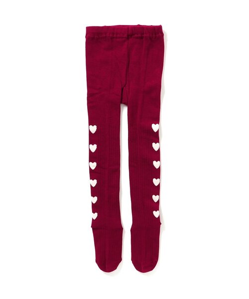 BREEZE（ブリーズ）の「サイドラインハートタイツ（タイツ/ストッキング・キッズ・レッド/グレー/アイボリー・80/100/120/140）」の7枚目の写真