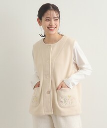 【一部店舗限定】クロスウェル柄 フリースルームベスト