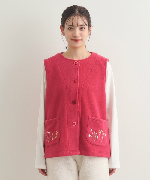 LAURA ASHLEY（ローラアシュレイ）の「【一部店舗限定】クロスウェル柄 フリースルームベスト（ベスト・レディース・アイボリー系/ネイビー系/ワイン系・00）」の19枚目の写真