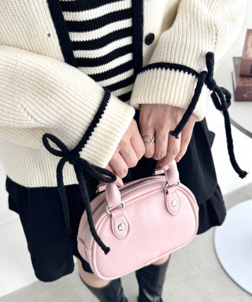 Loueme（ルエム）の「リボンスリーブ配色ニットカーディガン（カーディガン/ボレロ・レディース・グレー/ブラウン/アイボリー・FREE）」の19枚目の写真