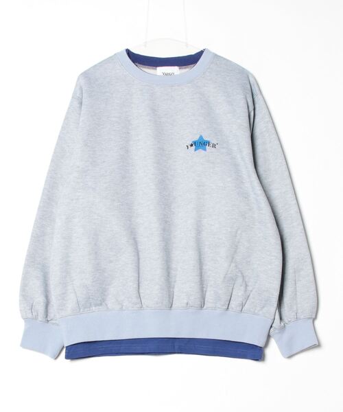 younger song(ヤンガーソング)の「bi-color layerd sweat(スウェット・メンズ・ネイビー×ホワイト/オートミール/ブラウン・MEDIUM/LARGE)」の7枚目の写真