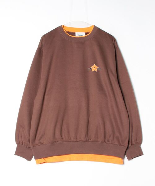 younger song(ヤンガーソング)の「bi-color layerd sweat(スウェット・メンズ・ネイビー×ホワイト/オートミール/ブラウン・MEDIUM/LARGE)」の8枚目の写真