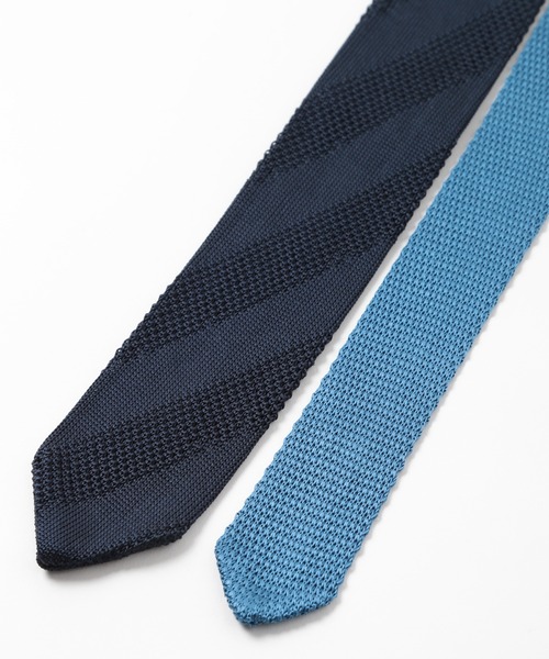 CROWDED CLOSET（クラウデッドクローゼット）の「ポインテッドシャドーストライプニットタイ（ネクタイ・メンズ・ネイビー/ブラック/ブラウン・FREE）」の4枚目の写真