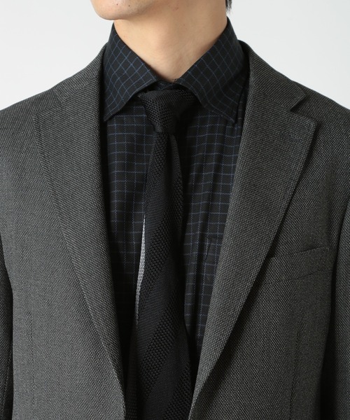 CROWDED CLOSET（クラウデッドクローゼット）の「ポインテッドシャドーストライプニットタイ（ネクタイ・メンズ・ネイビー/ブラック/ブラウン・FREE）」の9枚目の写真