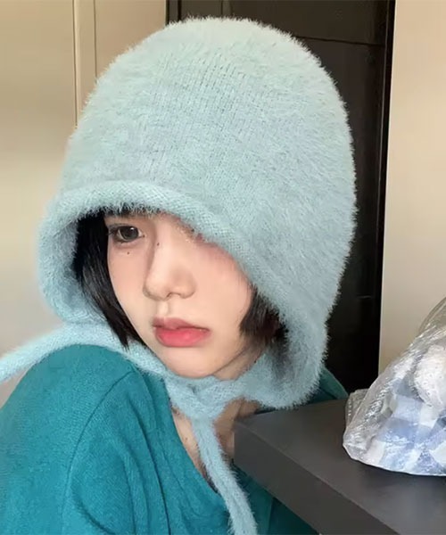 VIBGYOR Women（ヴィブジョー　ウィメン）の「【urge select】シャギー フライト ニットキャップ【10色展開】（ニットキャップ/ビーニー・レディース・ベビーピンク/ライトブルー/ブラック/アイボリー/レッド/グリーン/ホワイト/チャコール/ブルー/ブラウン・FREE）」の8枚目の写真