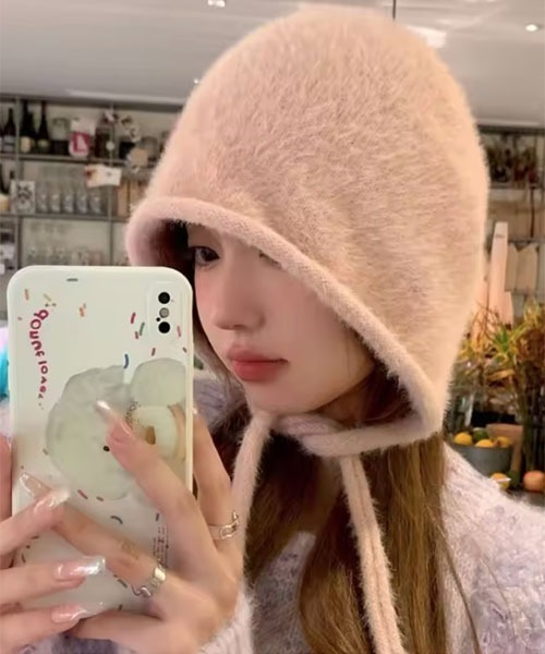 VIBGYOR Women（ヴィブジョー　ウィメン）の「【urge select】シャギー フライト ニットキャップ【10色展開】（ニットキャップ/ビーニー・レディース・ベビーピンク/ライトブルー/ブラック/アイボリー/レッド/グリーン/ホワイト/チャコール/ブルー/ブラウン・FREE）」の12枚目の写真